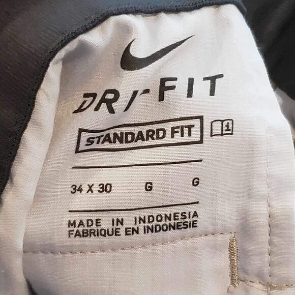 Nike Dri-Fit Golf Pants 34X30 Khaki Tan Comfort Waist Chino Pants Performance - Picture 4 of 8